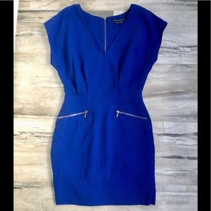 French Connection blue dress with zippers sz 0